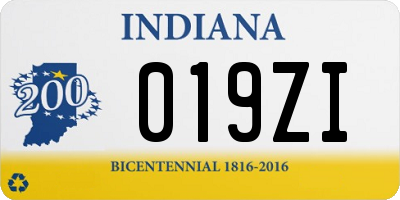 IN license plate 019ZI