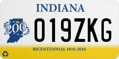 IN license plate 019ZKG