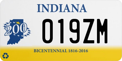 IN license plate 019ZM