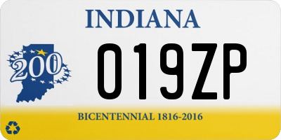 IN license plate 019ZP