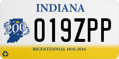 IN license plate 019ZPP