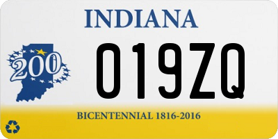 IN license plate 019ZQ