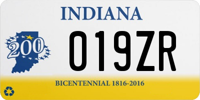 IN license plate 019ZR