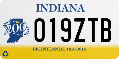 IN license plate 019ZTB