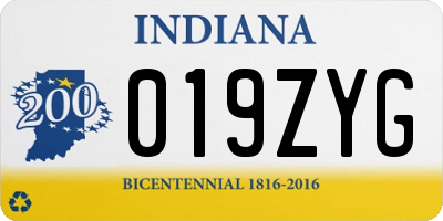 IN license plate 019ZYG