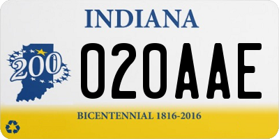 IN license plate 020AAE