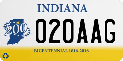 IN license plate 020AAG