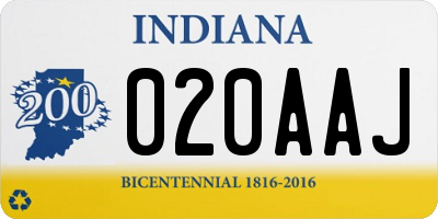 IN license plate 020AAJ