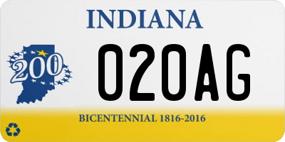 IN license plate 020AG