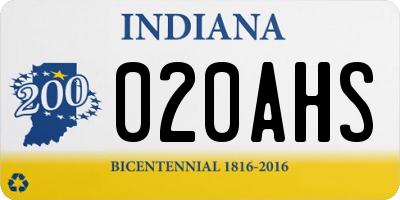 IN license plate 020AHS