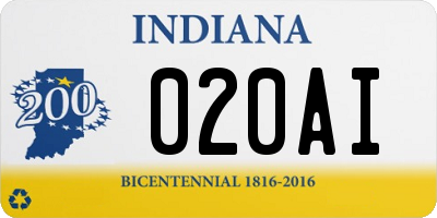 IN license plate 020AI