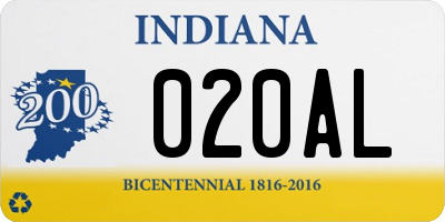 IN license plate 020AL