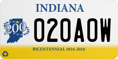 IN license plate 020AOW