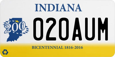 IN license plate 020AUM