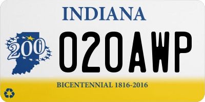 IN license plate 020AWP