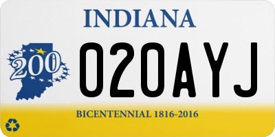 IN license plate 020AYJ