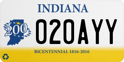 IN license plate 020AYY