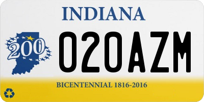 IN license plate 020AZM