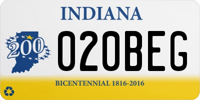 IN license plate 020BEG
