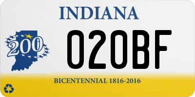 IN license plate 020BF