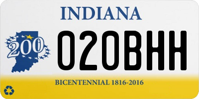 IN license plate 020BHH