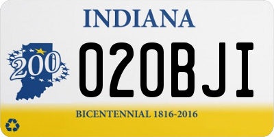 IN license plate 020BJI