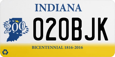 IN license plate 020BJK