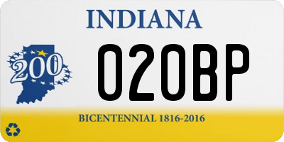 IN license plate 020BP