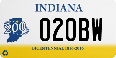 IN license plate 020BW