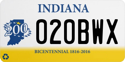 IN license plate 020BWX