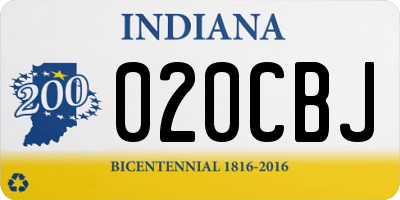 IN license plate 020CBJ