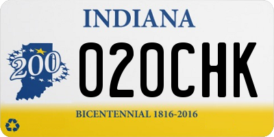 IN license plate 020CHK