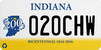 IN license plate 020CHW