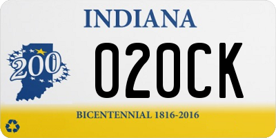 IN license plate 020CK