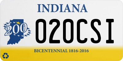 IN license plate 020CSI