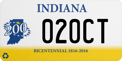 IN license plate 020CT