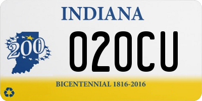 IN license plate 020CU