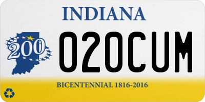 IN license plate 020CUM