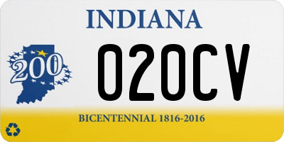 IN license plate 020CV