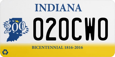 IN license plate 020CWO
