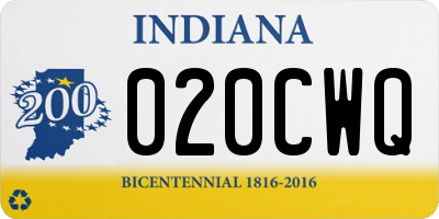 IN license plate 020CWQ