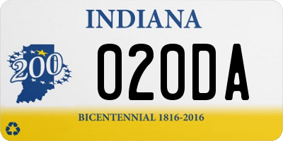 IN license plate 020DA