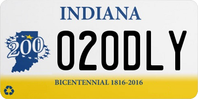 IN license plate 020DLY