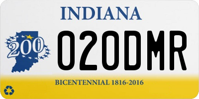 IN license plate 020DMR
