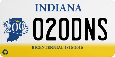 IN license plate 020DNS