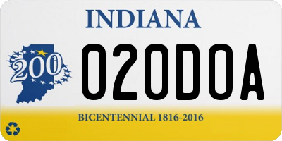 IN license plate 020DOA