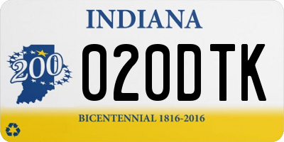 IN license plate 020DTK