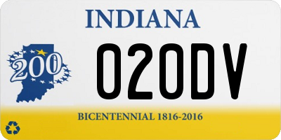 IN license plate 020DV