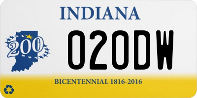 IN license plate 020DW