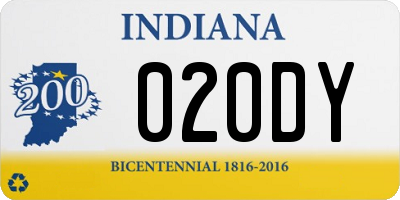 IN license plate 020DY